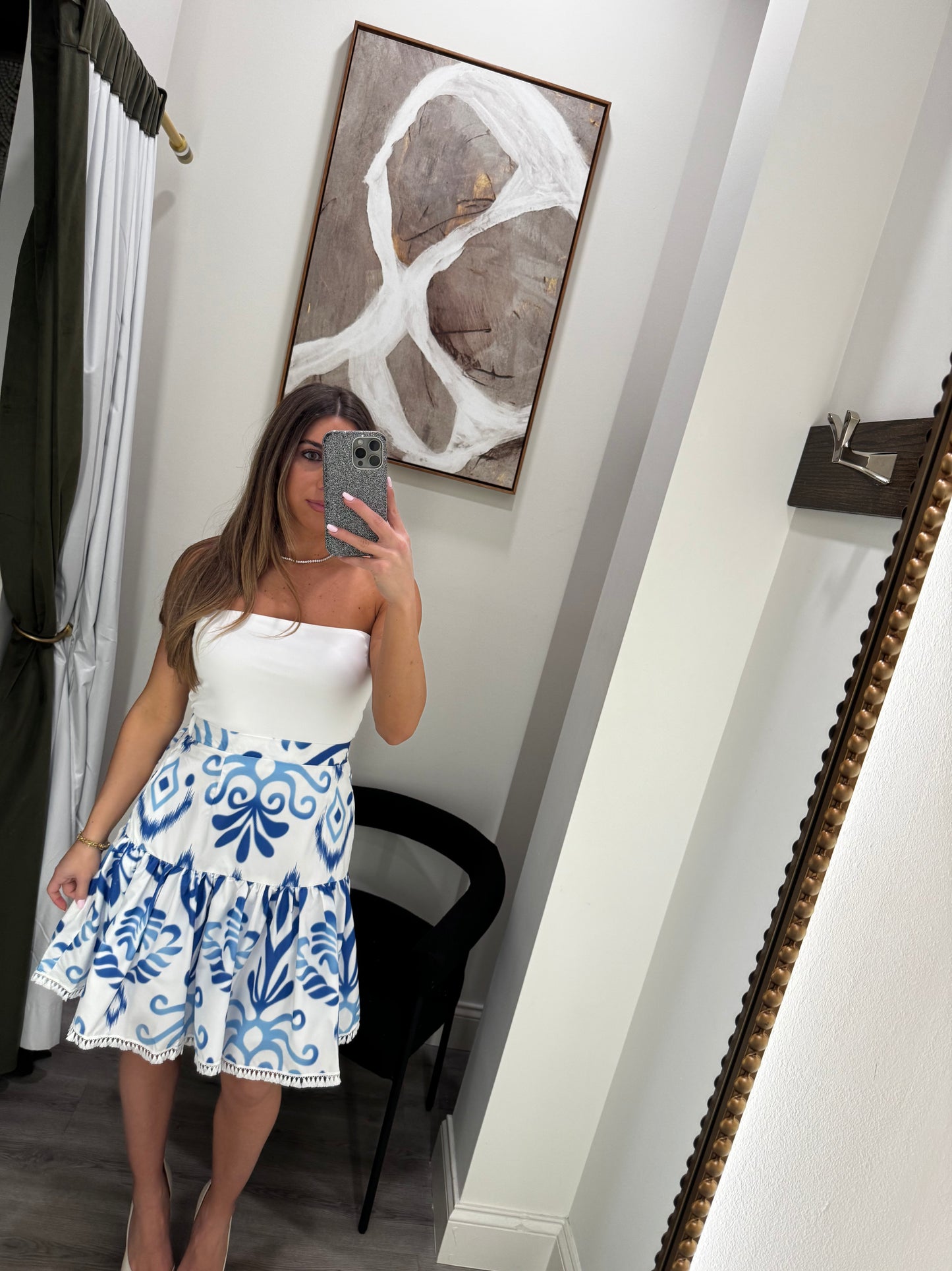 Blue Greece Maxi Skirt