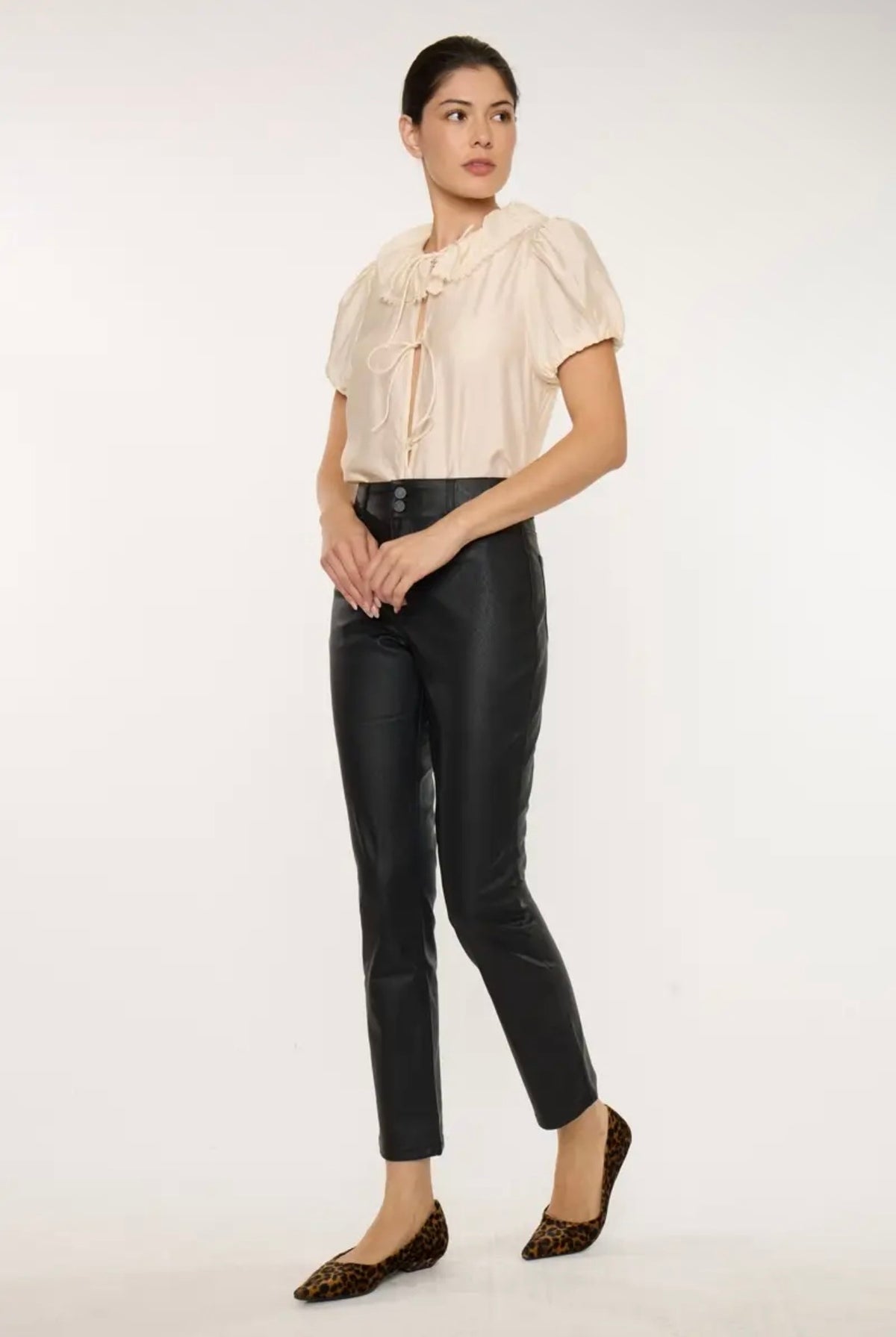 Vegan Leather High Rise Skinny Straight