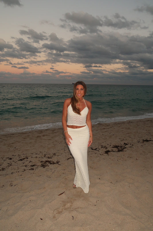 Ivory Lace Maxi Skirt