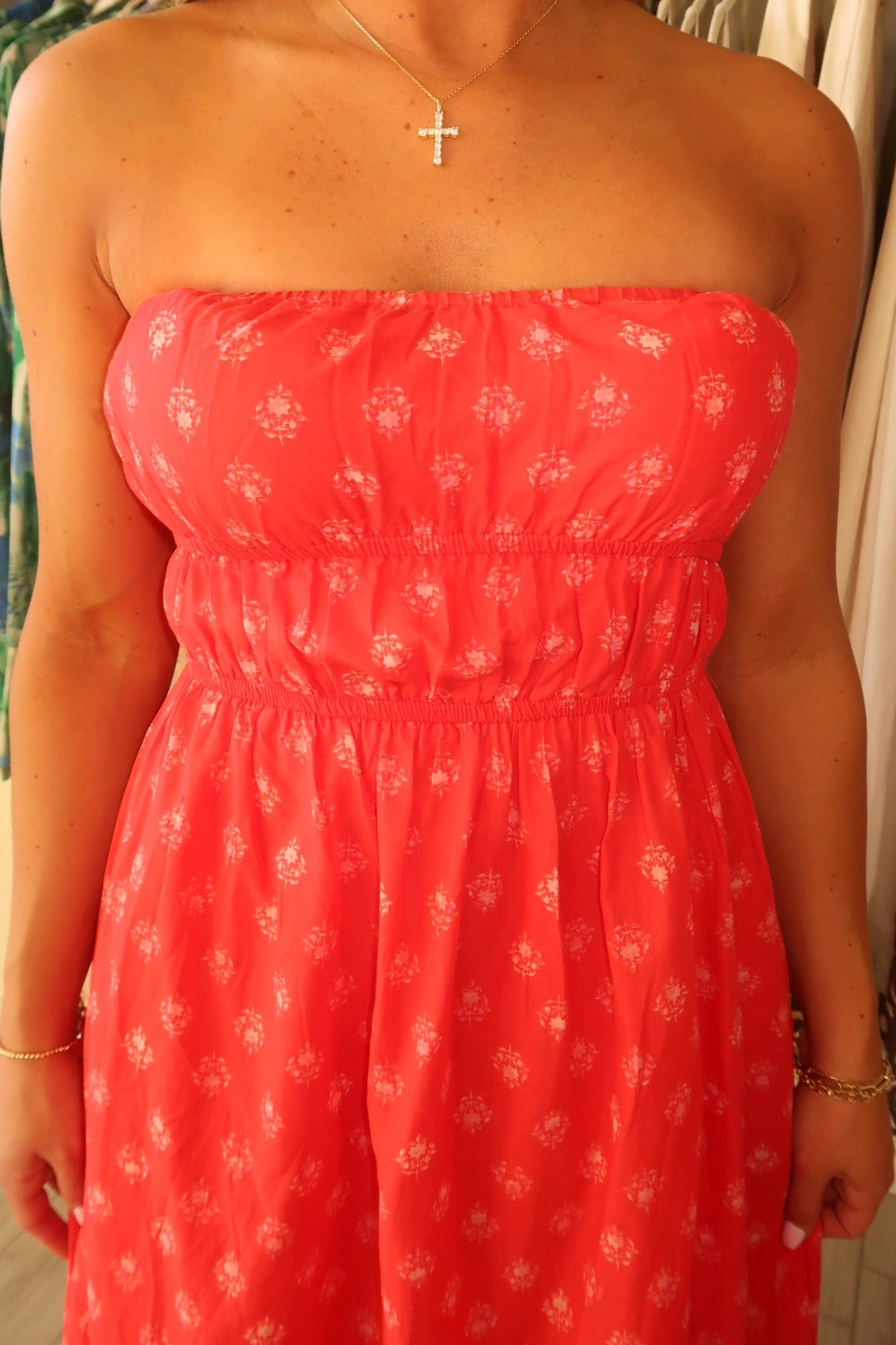Coral Flowy Maxi Dress