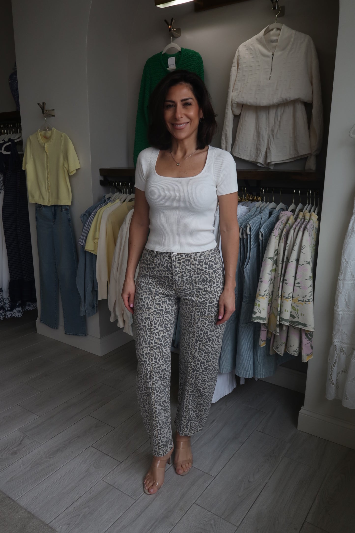 Leopard Barrel Jeans