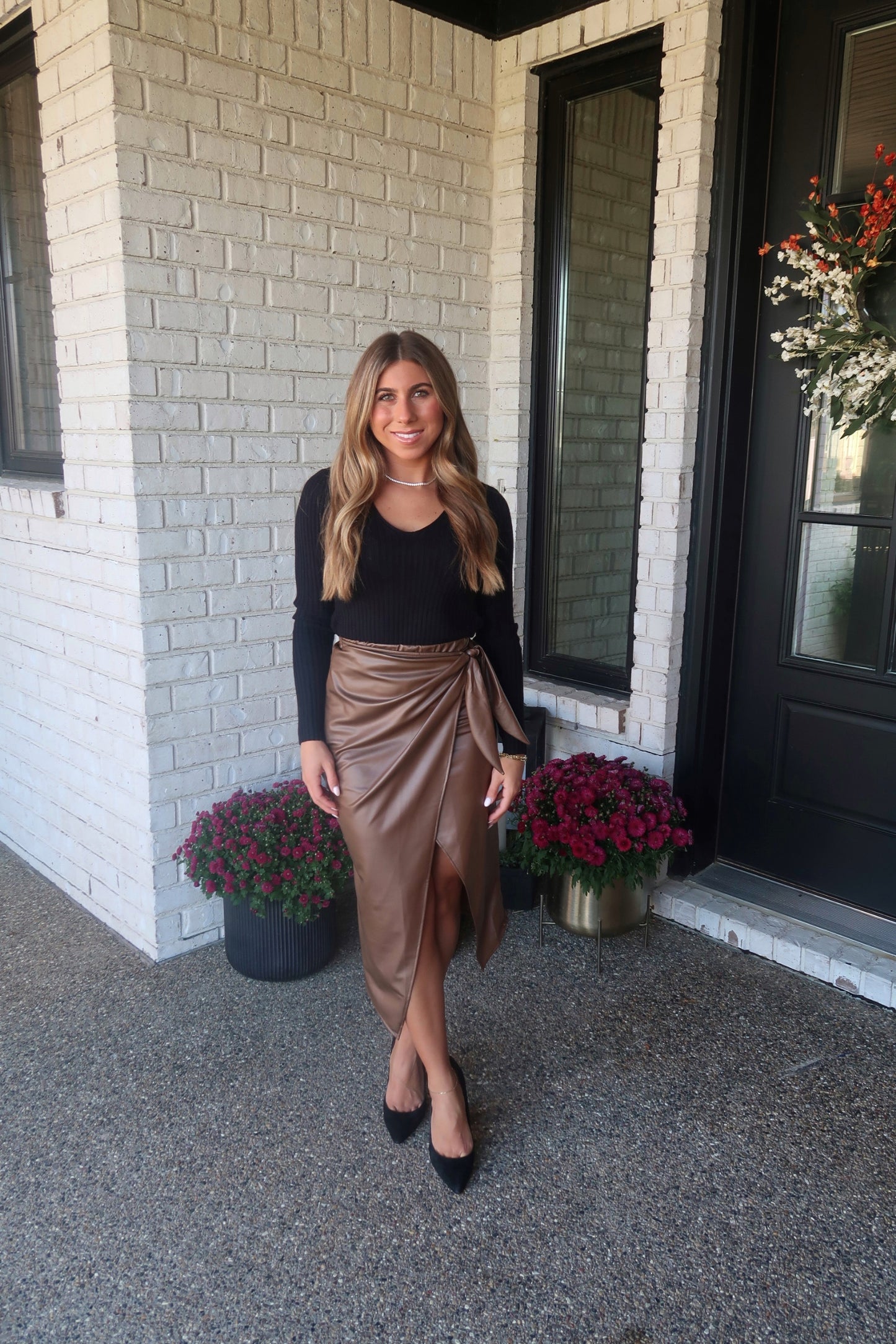 Wrap Midi Skirt - Mocha