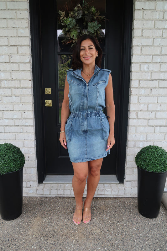 Cargo Denim Dress