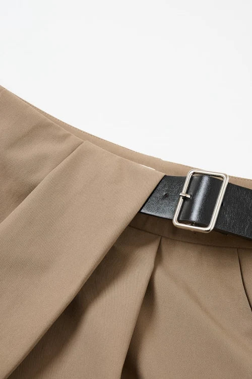Axelle Woven Asymmetrical Pleated Pants