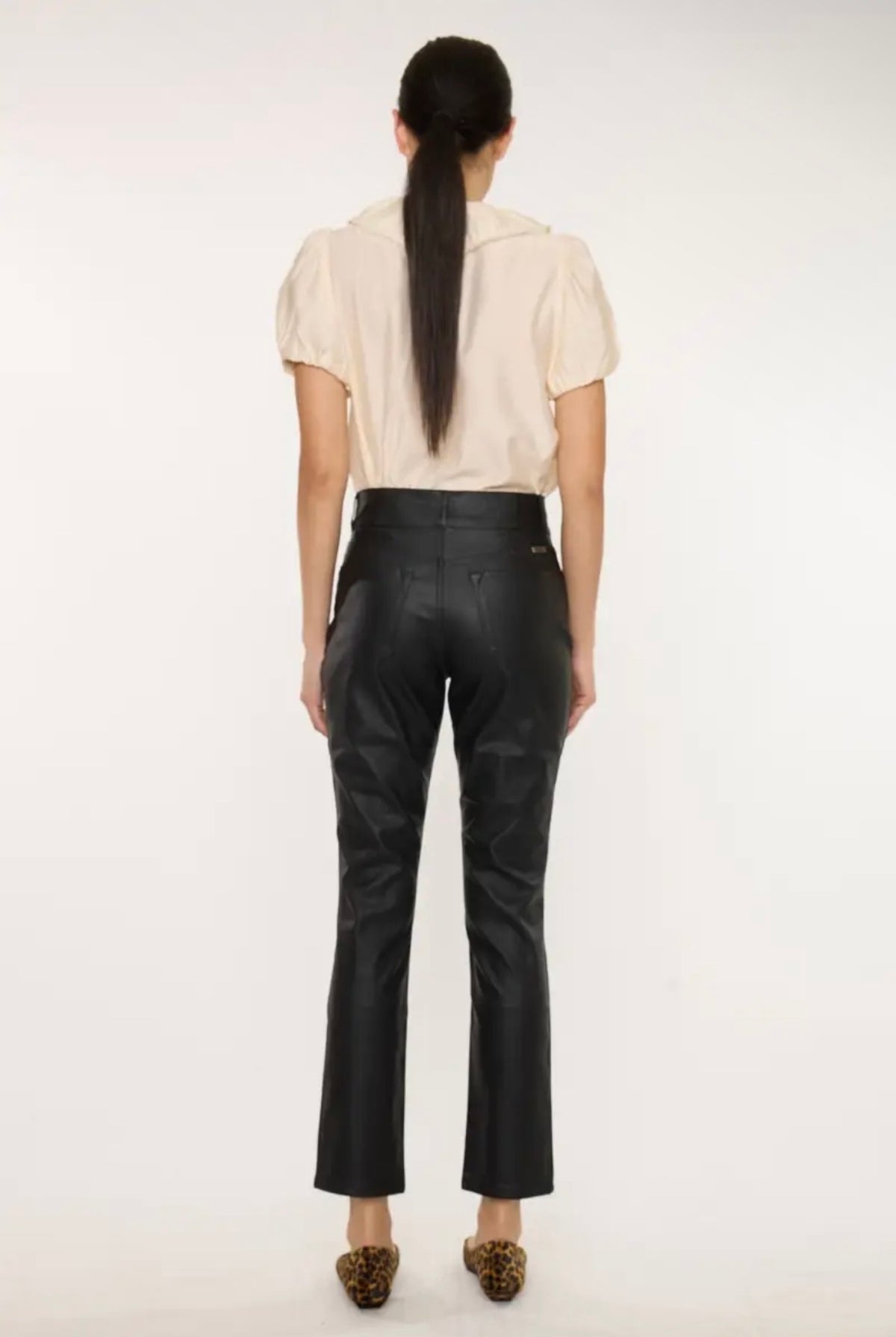 Vegan Leather High Rise Skinny Straight