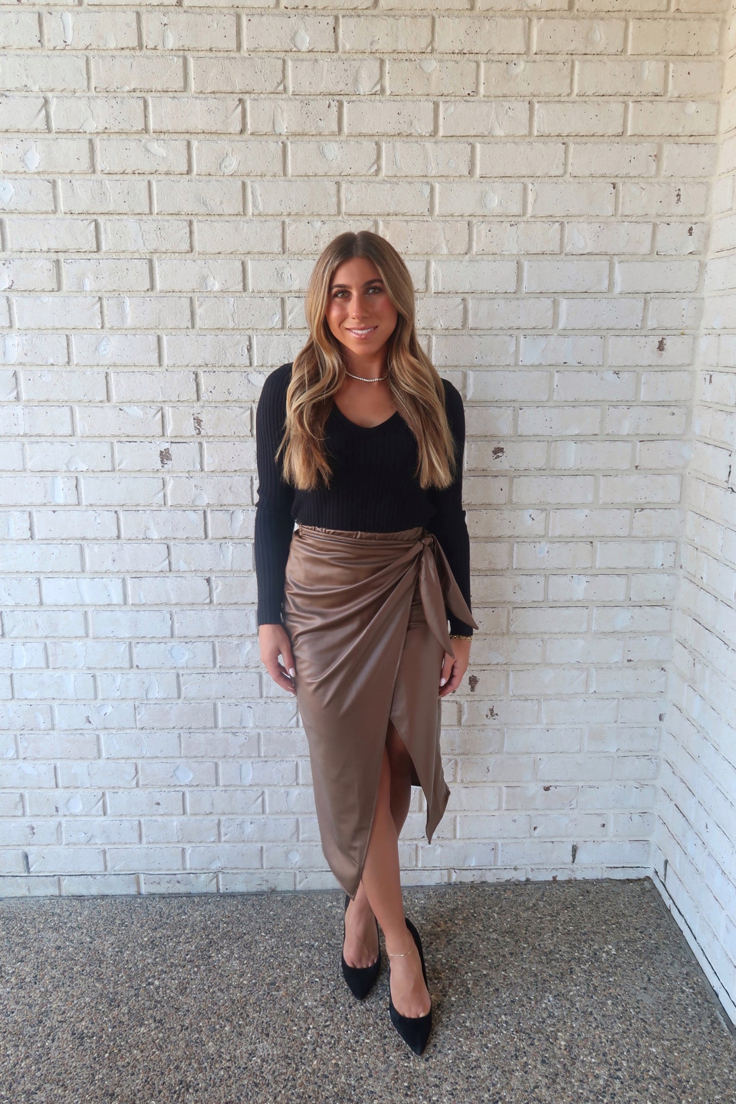 Wrap Midi Skirt - Mocha