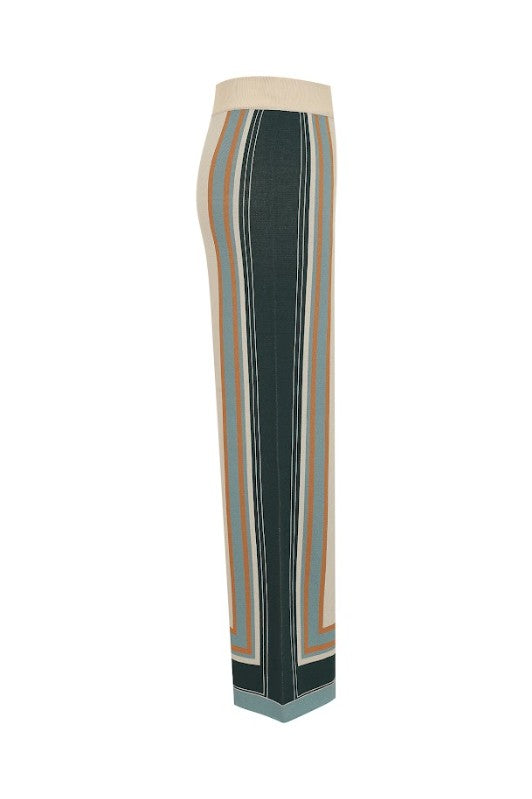 Natural Desert Knit Border Stripe Pants