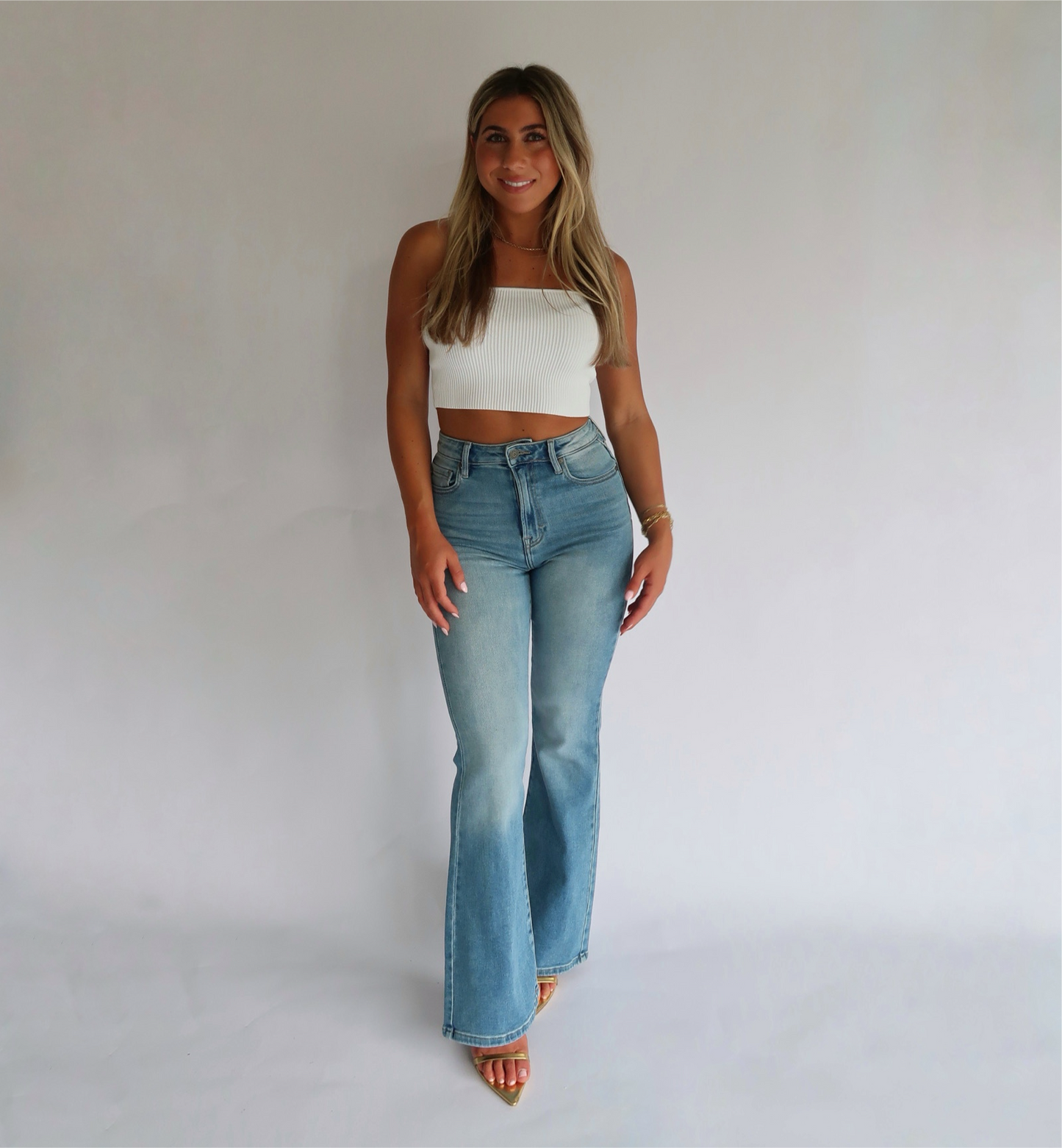 Medium Blue Flare Jeans