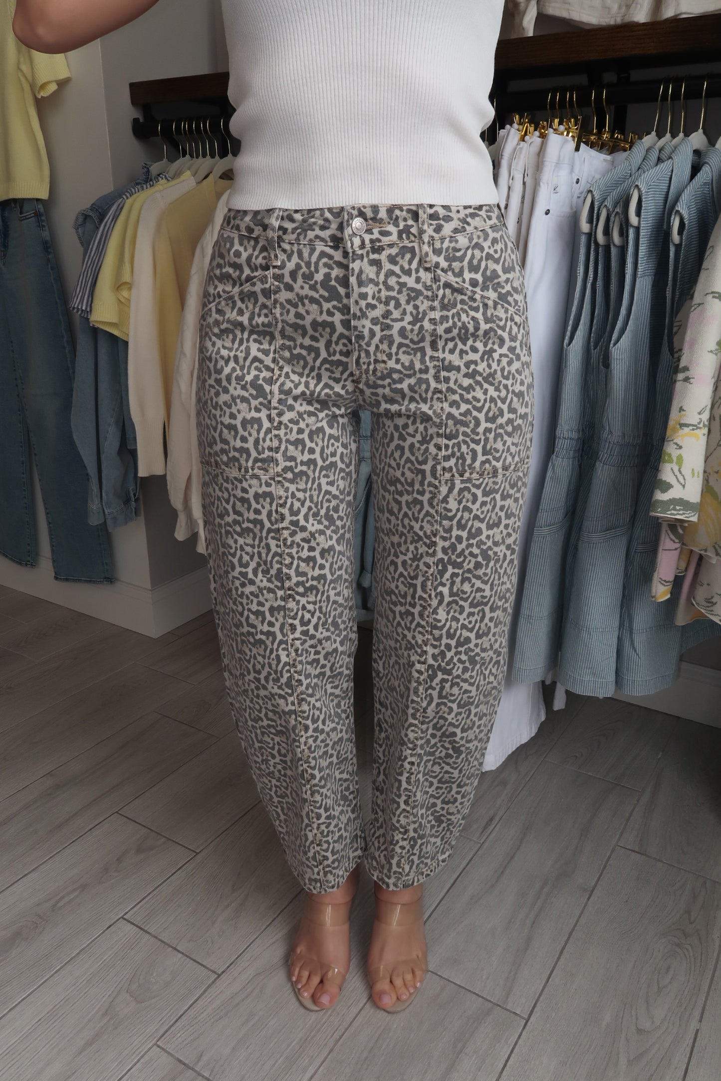 Leopard Barrel Jeans