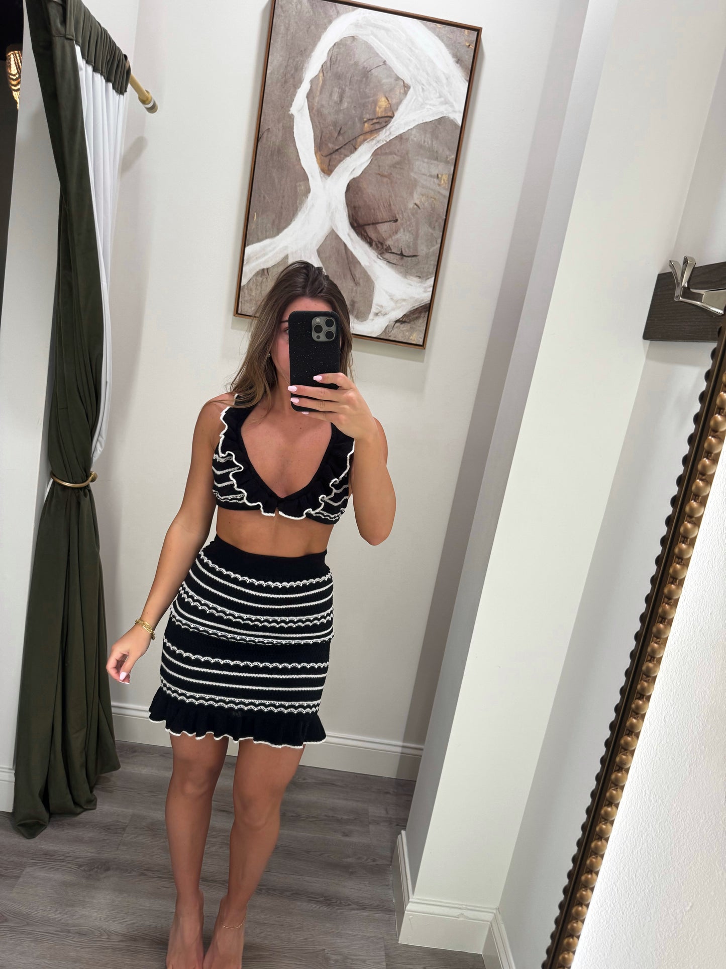 Striped Ruffle Bralette Top