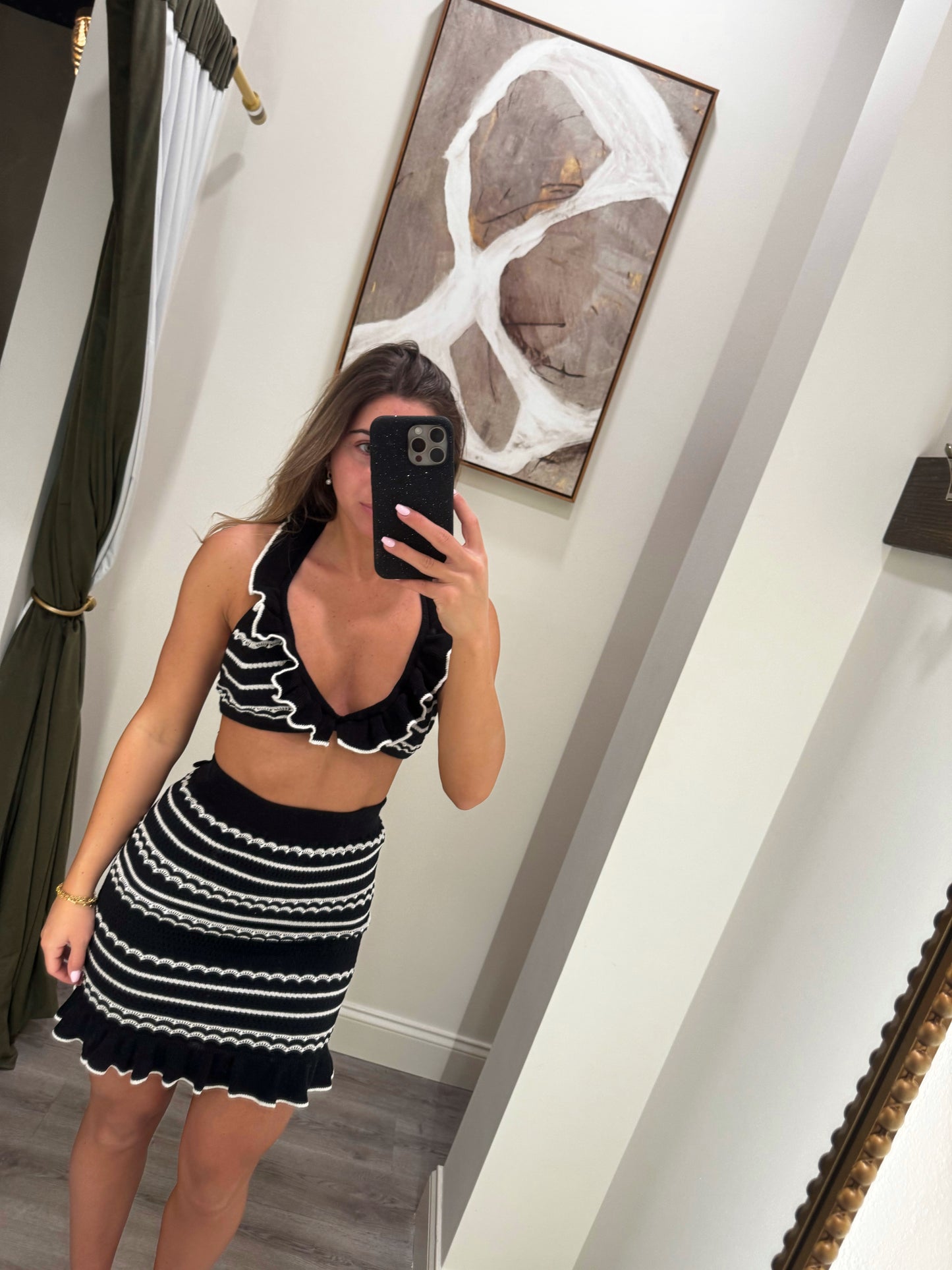 Striped Ruffle Bralette Top