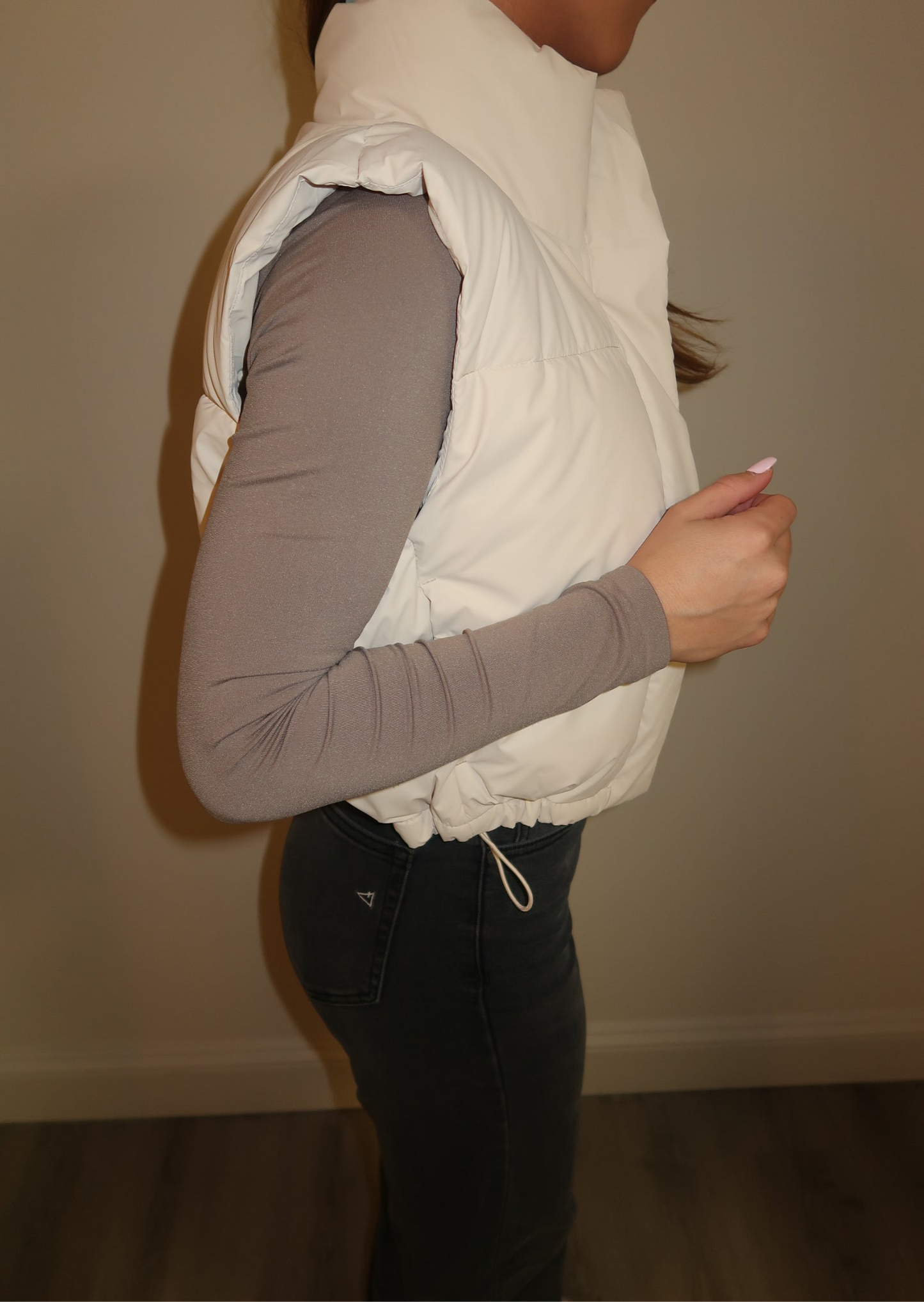 Cream Puffer Vest