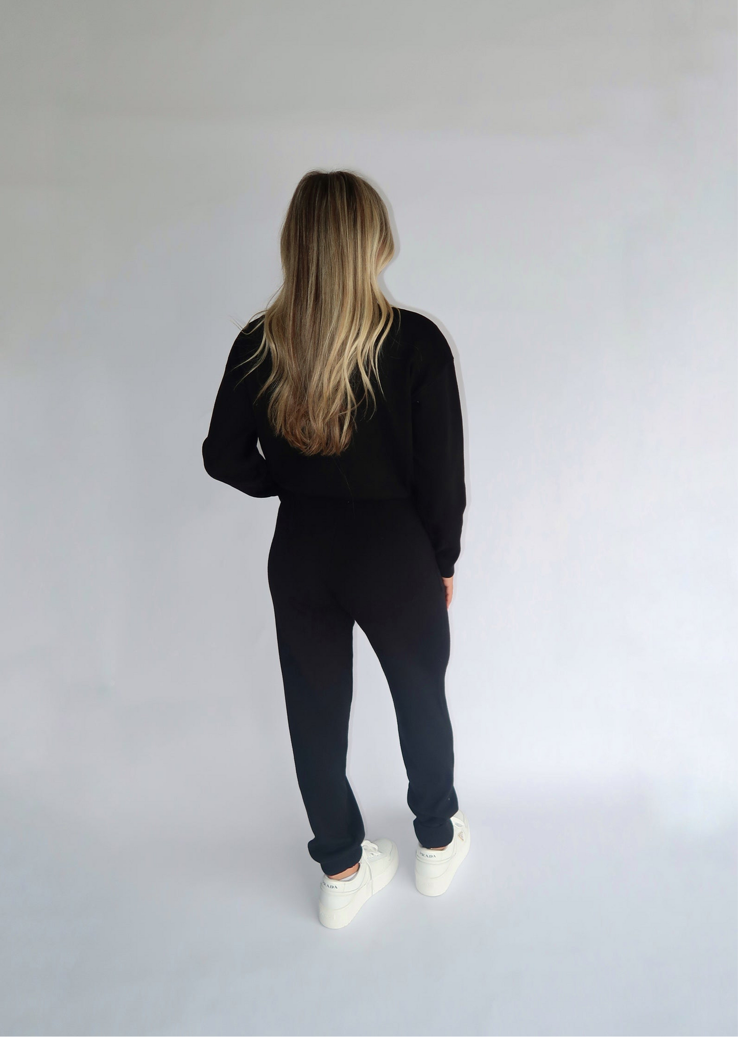 Knit Drawstring Joggers - Black