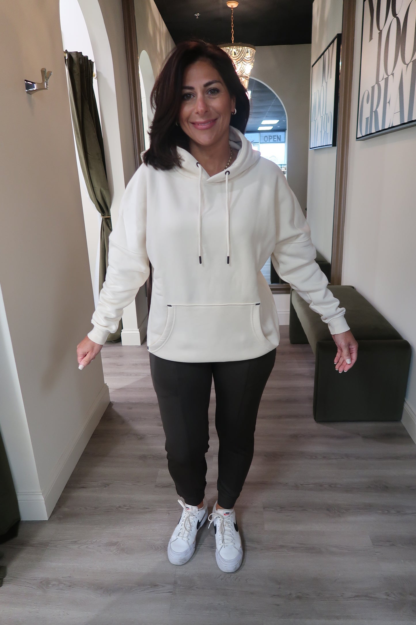 Ivory Longline Fleece Hoodie