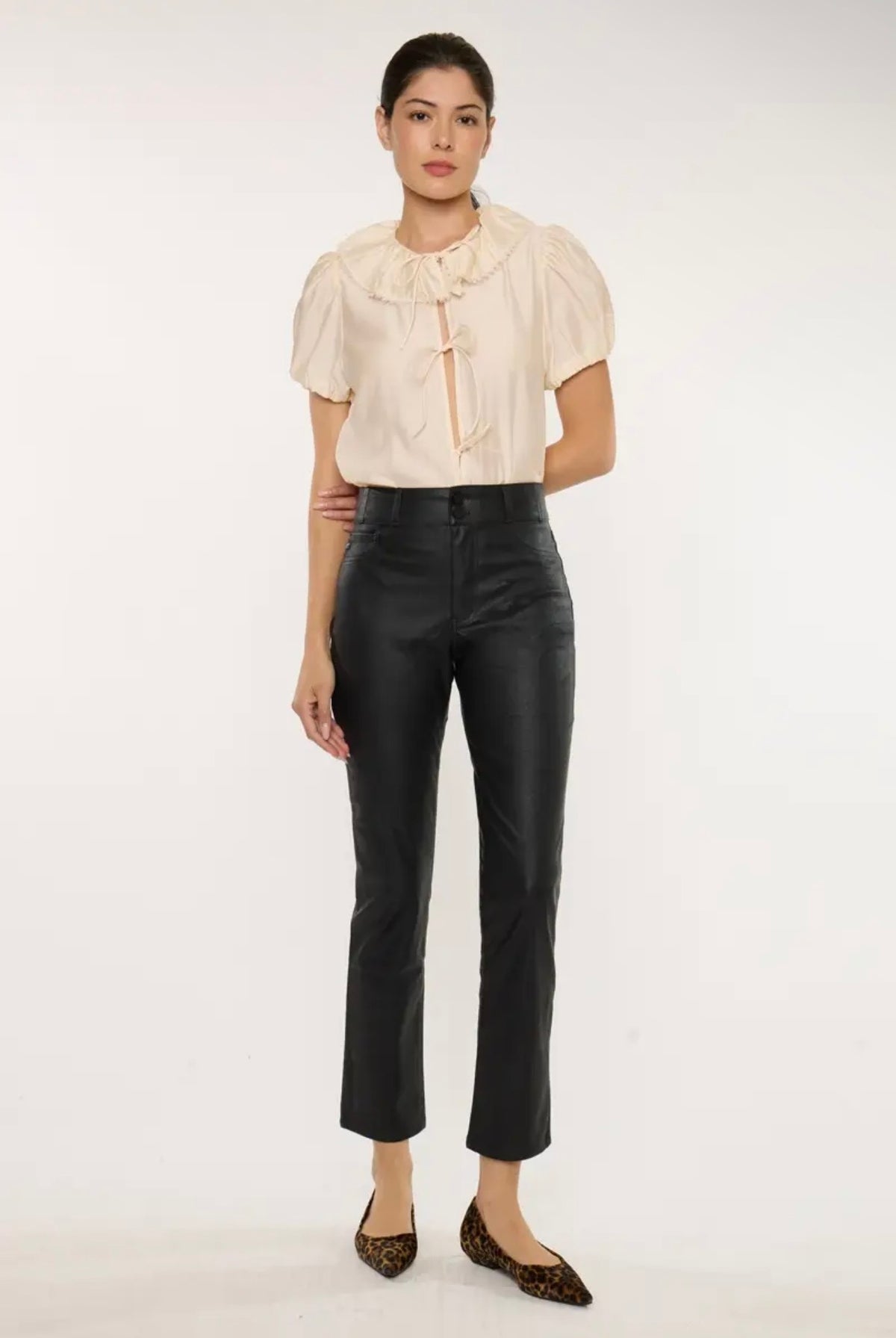 Vegan Leather High Rise Skinny Straight