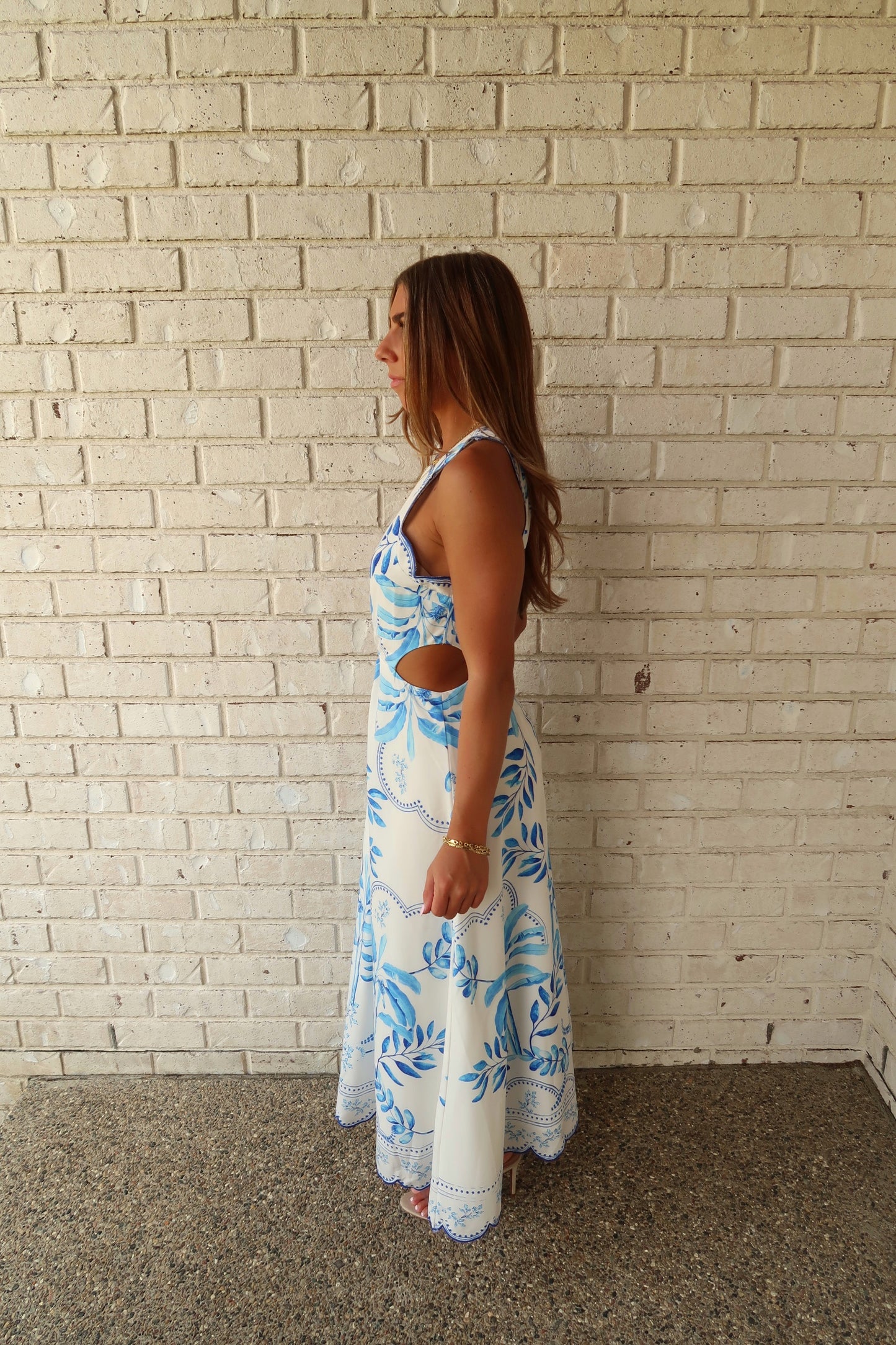 Santorini Scalloped Midi Dress