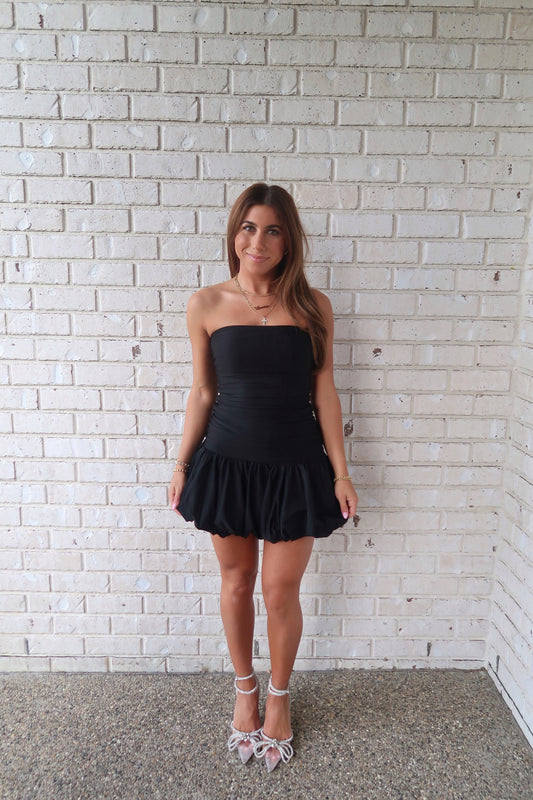 Black Bubble Mini Dress