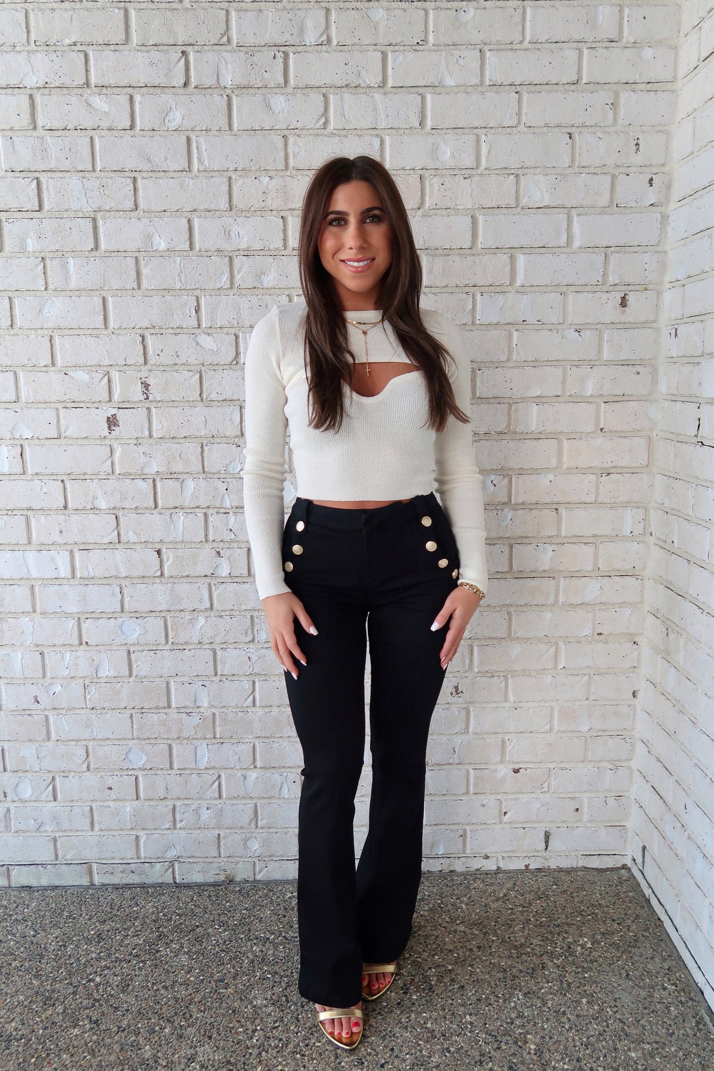 Terry Cloth Knit Long Sleeve - Ivory