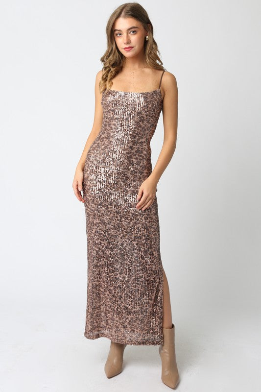 Gia Sequin Leopard Dress