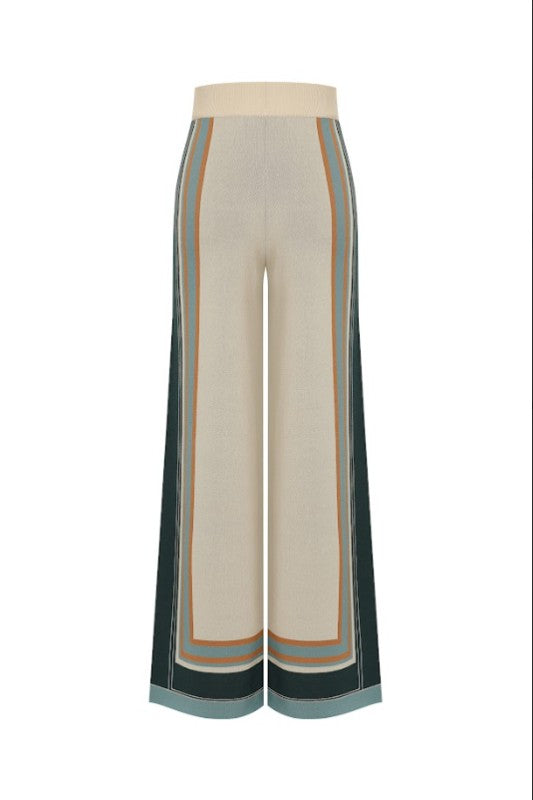 Natural Desert Knit Border Stripe Pants