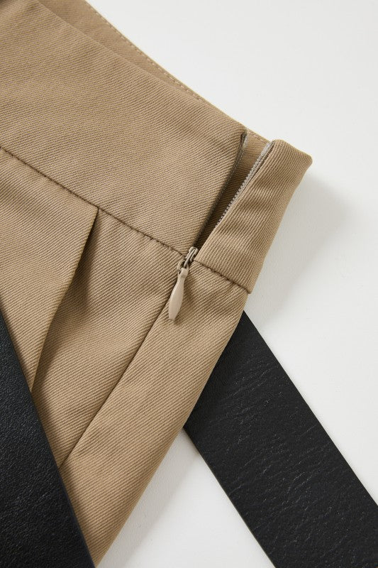 Axel Woven Tan Pleated Pants