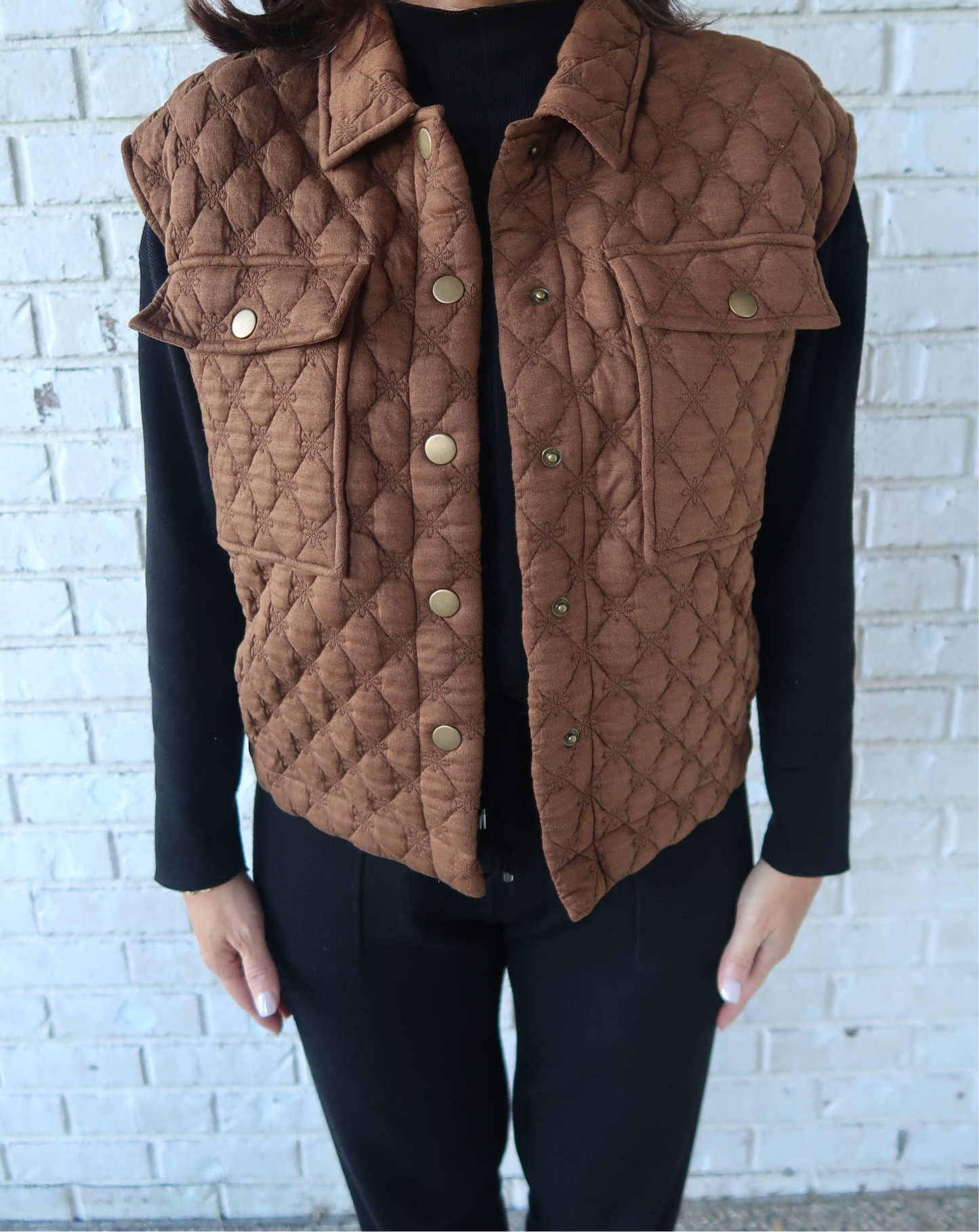 Brown Quilted Vest