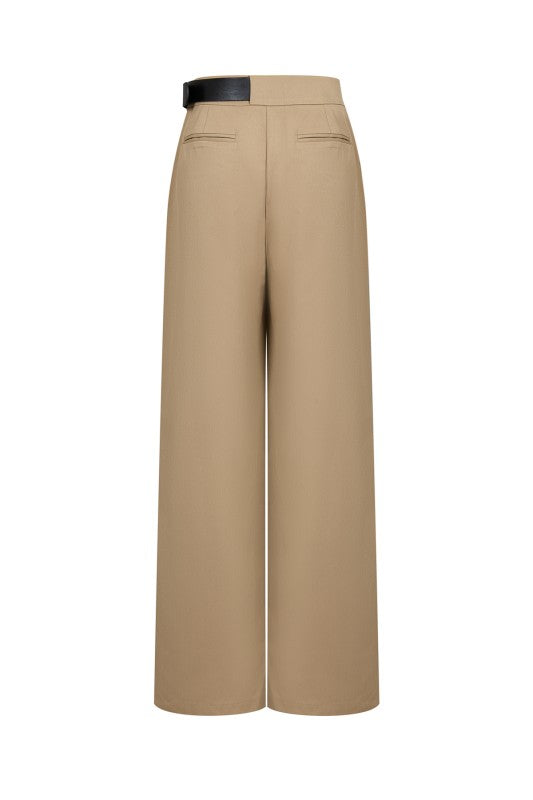 Axel Woven Tan Pleated Pants