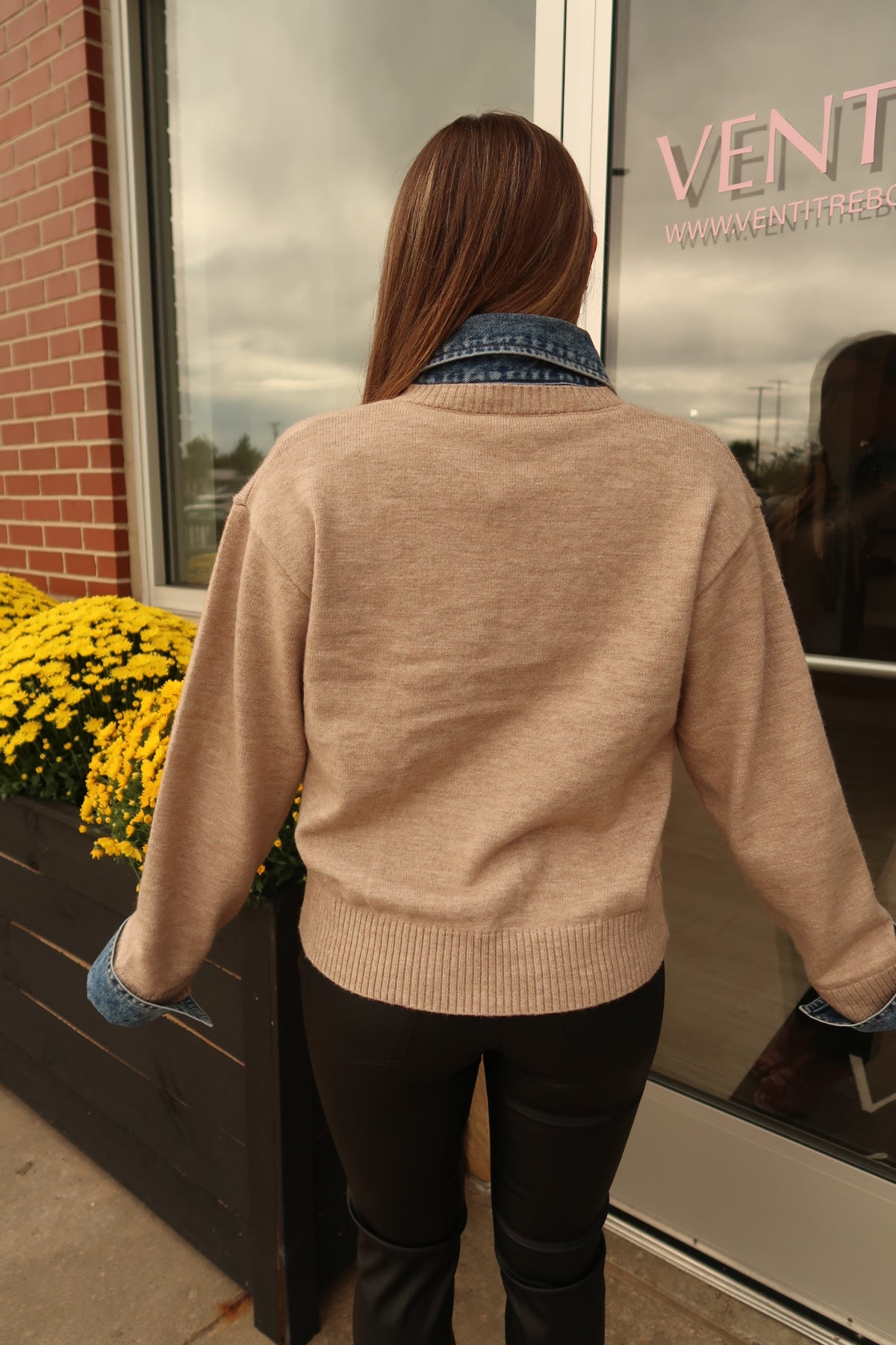 Emily Contrast Denim Top