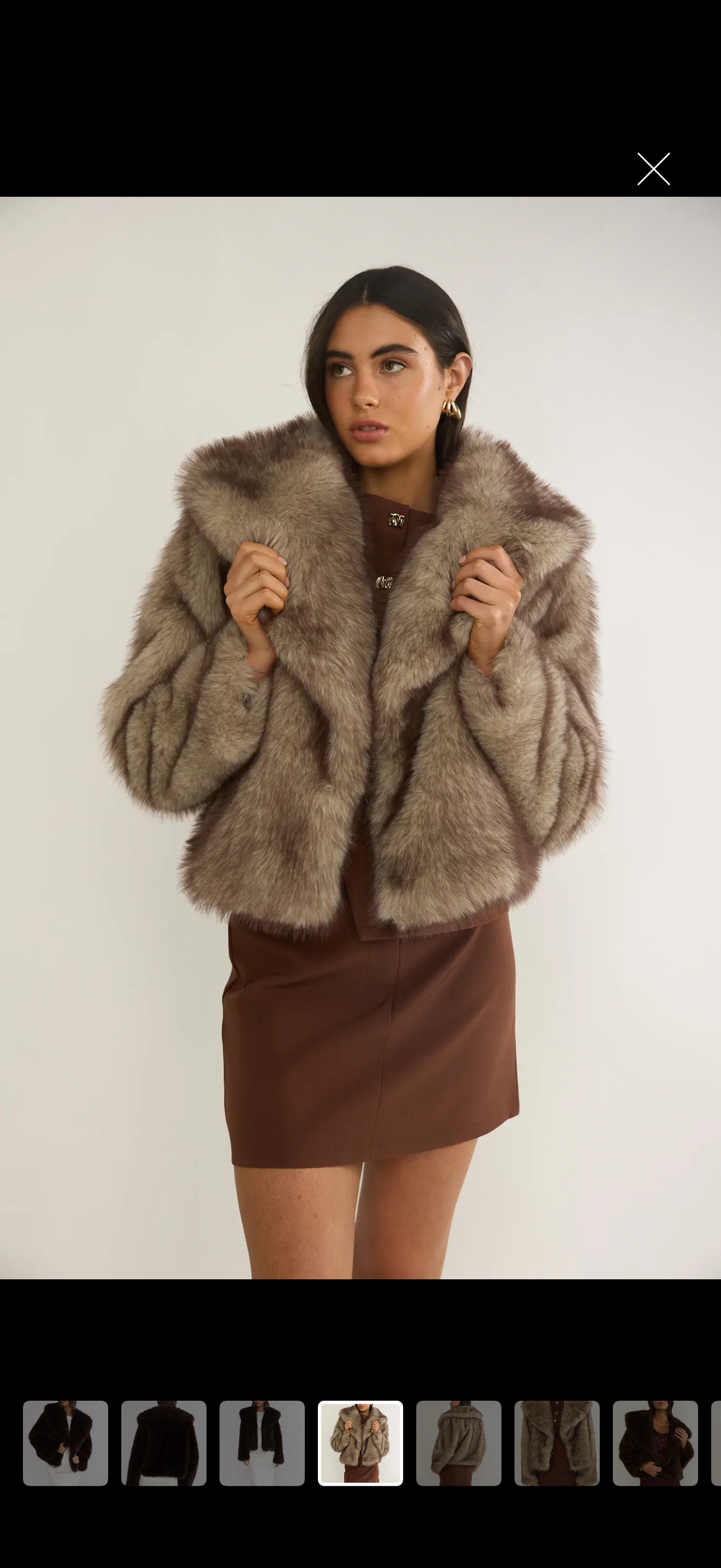 Shawl Faux Fur Coat - Taupe