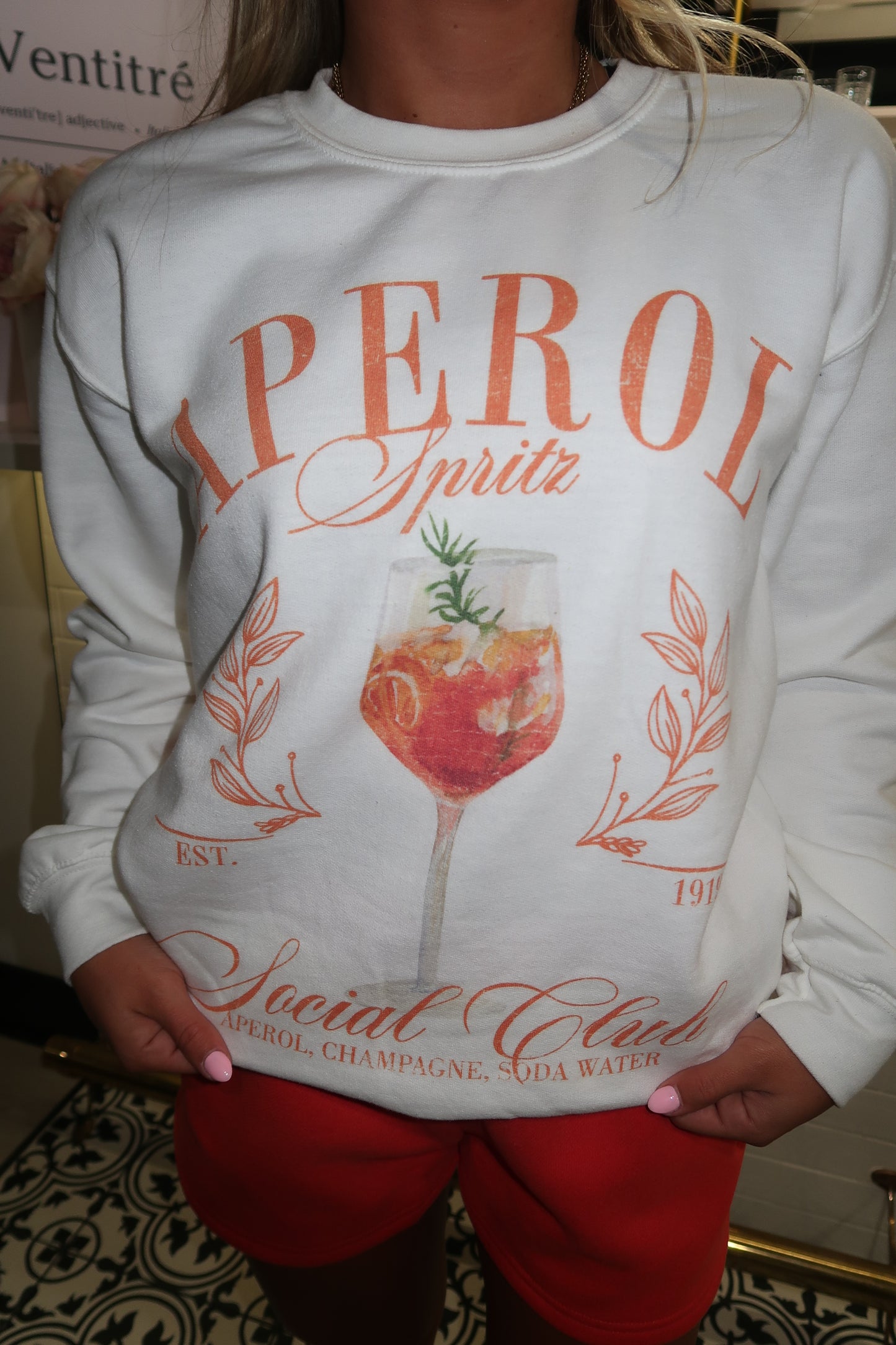 Aperol Spritz Crewneck - White