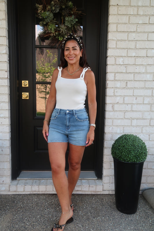 Pearl Beaded Shorts