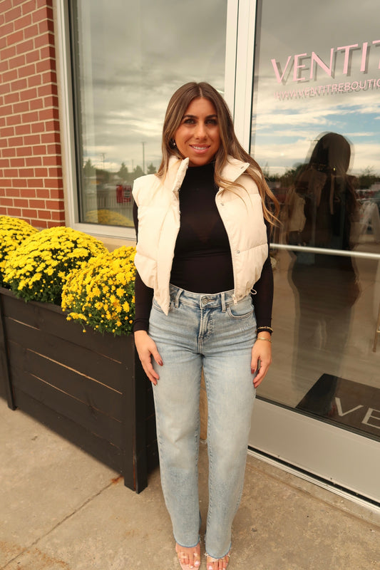 Medium Wash Classic Straight Leg Jeans