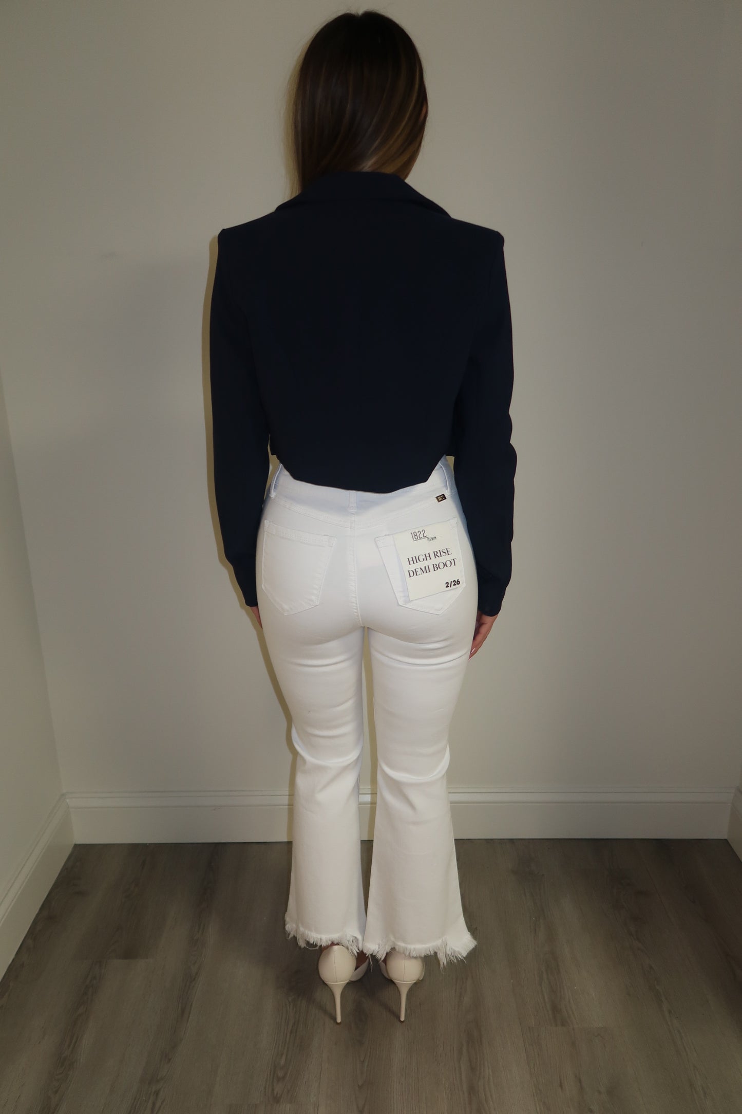 Navy Crop Blazer Jacket