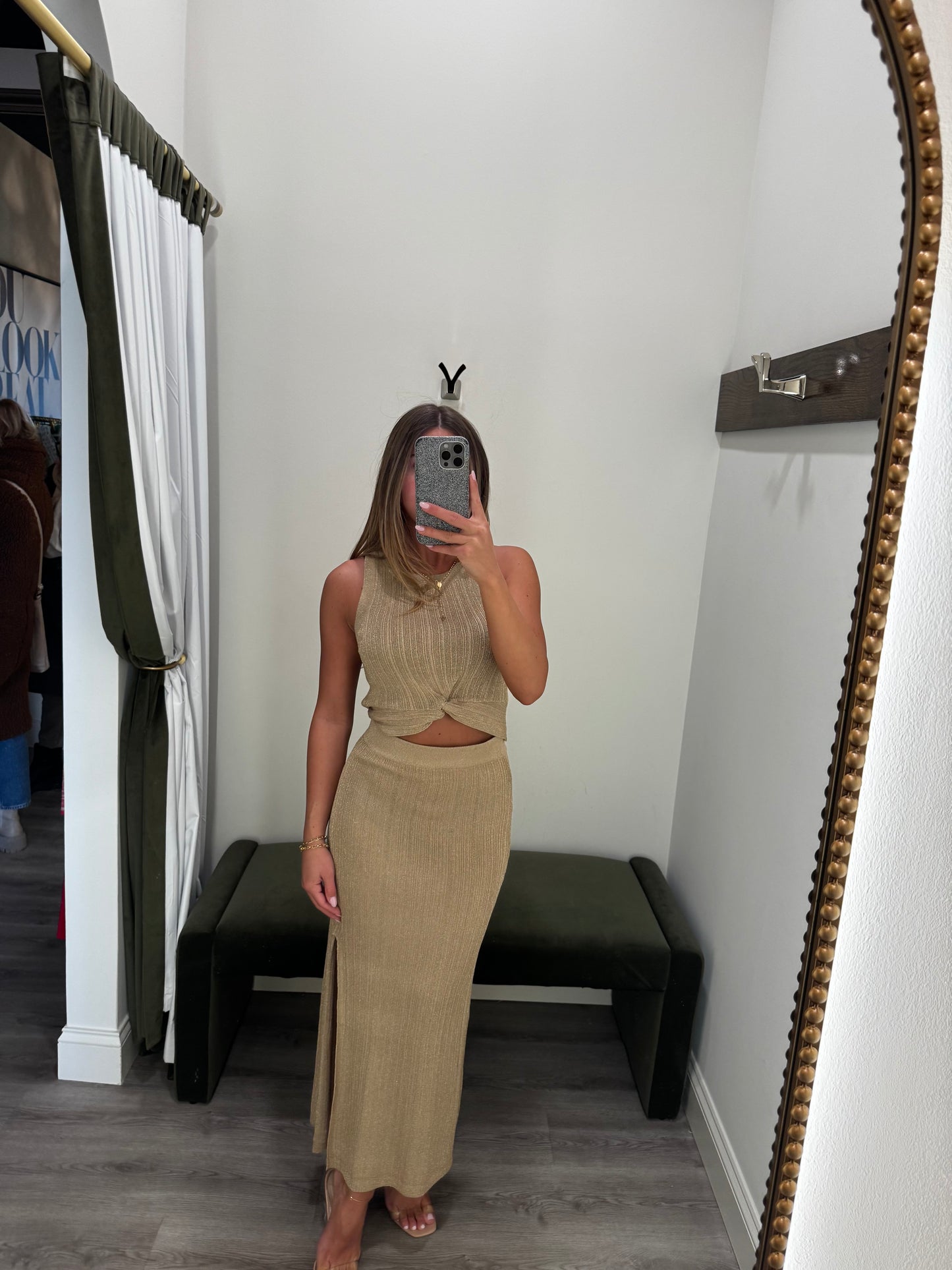 Gold Acrylic Crop Top