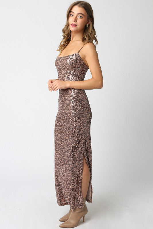Gia Sequin Leopard Dress