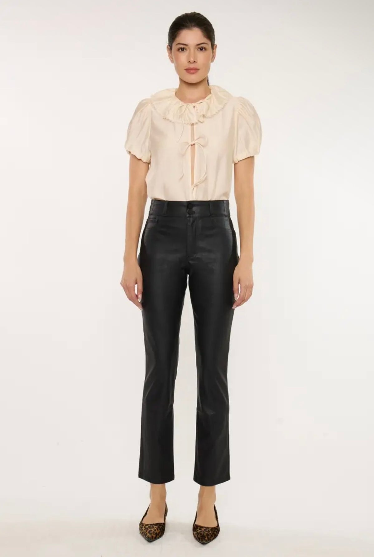Vegan Leather High Rise Skinny Straight