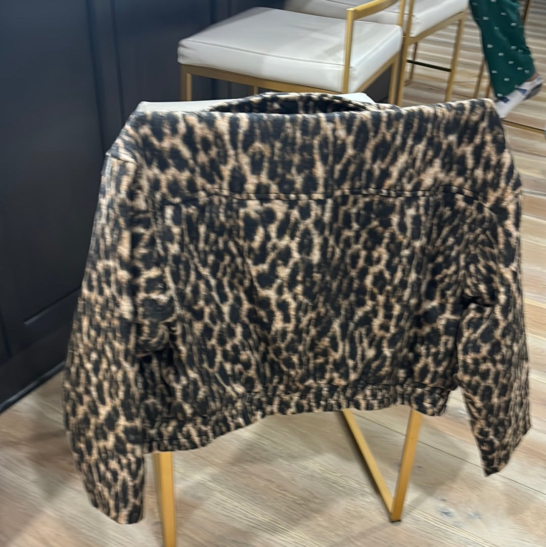 Leopard wool jacket