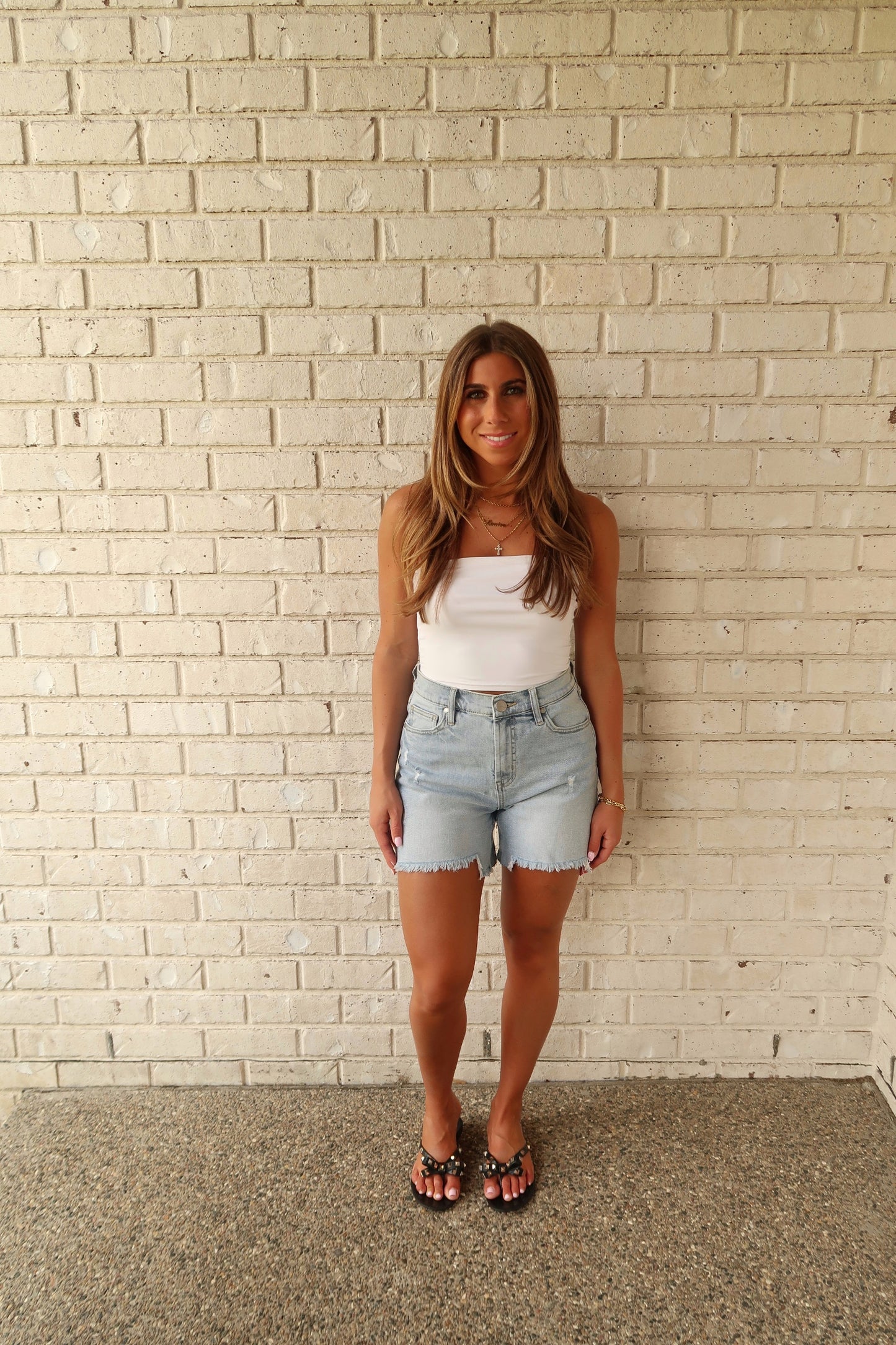 Light Wash Dad Shorts