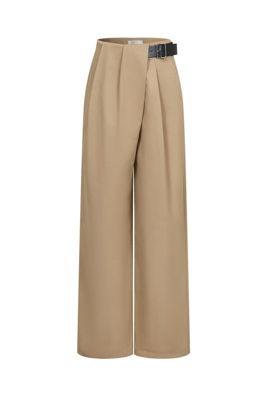 Axel Woven Tan Pleated Pants