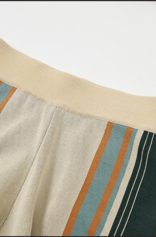 Natural Desert Knit Border Stripe Pants