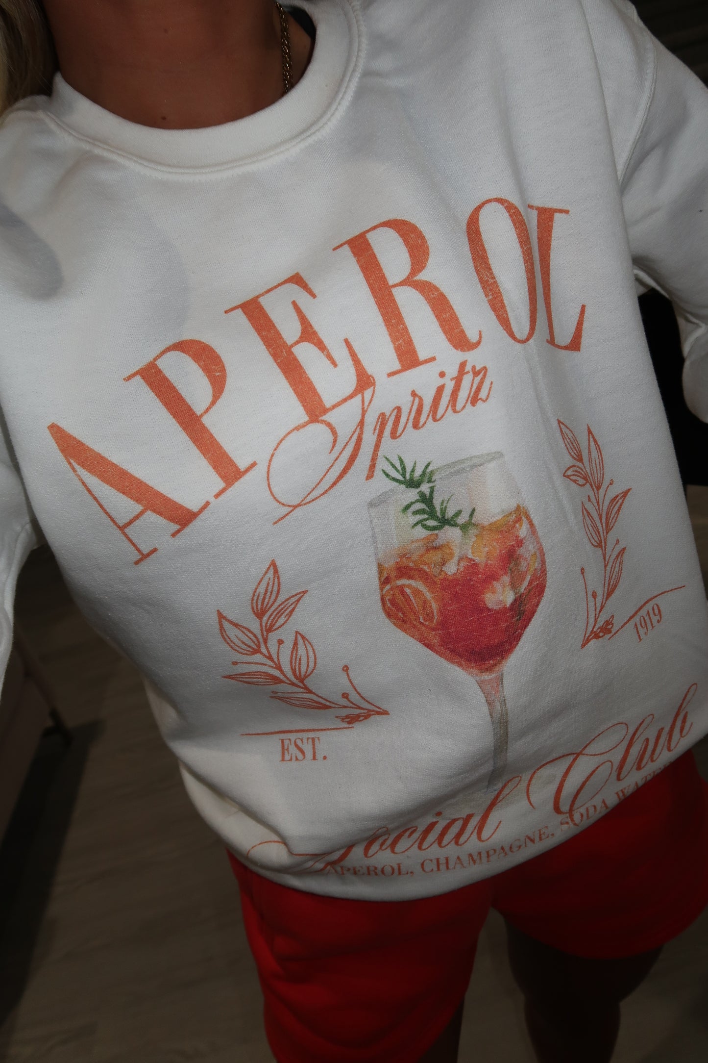 Aperol Spritz Crewneck - White