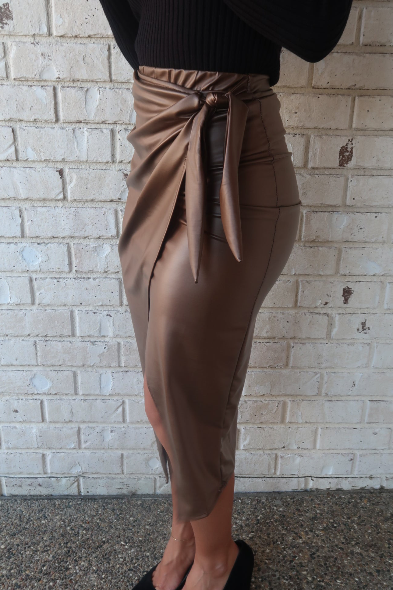 Wrap Midi Skirt - Mocha