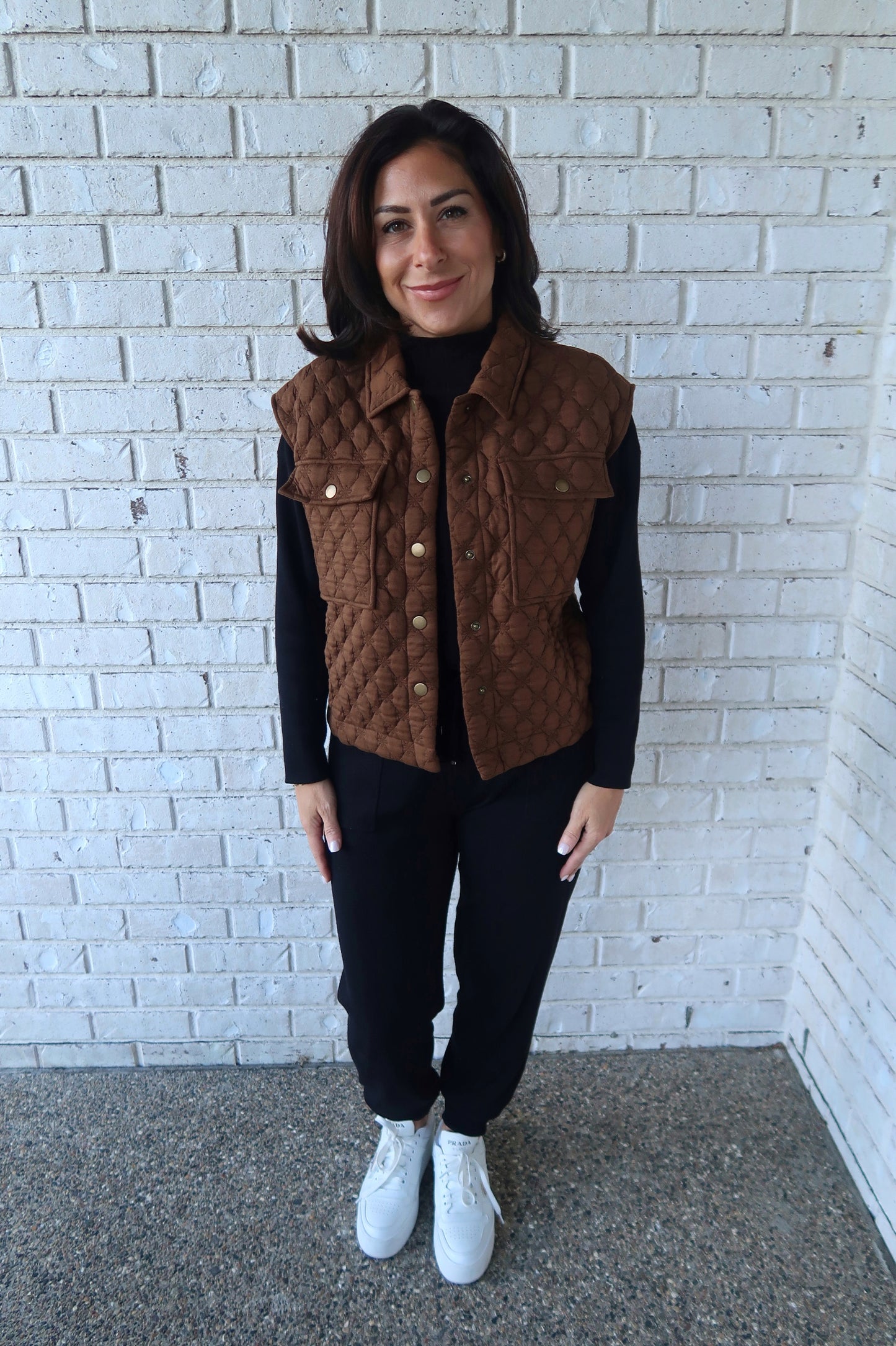 Brown Quilted Vest