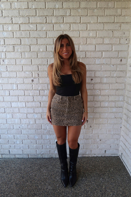 Leopard Print Mini Skirt