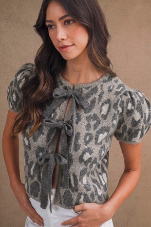 Leopard Jacquard Knit Top